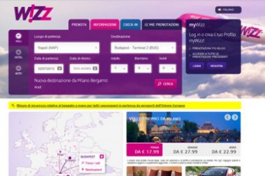 Wizzair sito nuovo