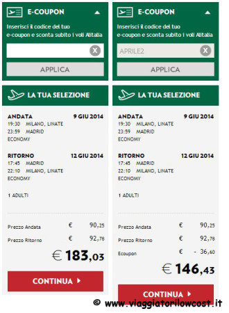 codice Alitalia sconto 2014