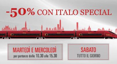 Italo Special Sabato per viaggiare low cost