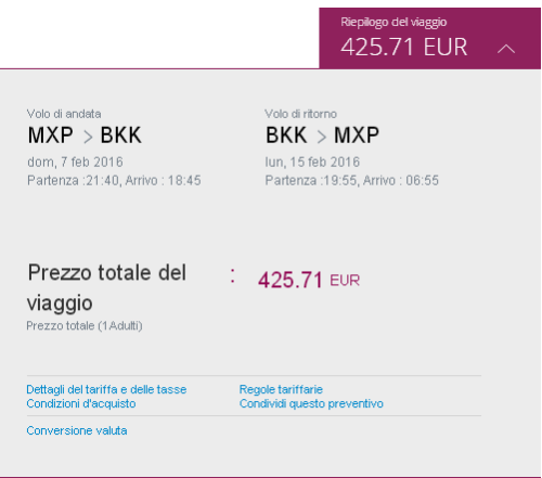 voli economici Milano Bangkok di Qatar Airways